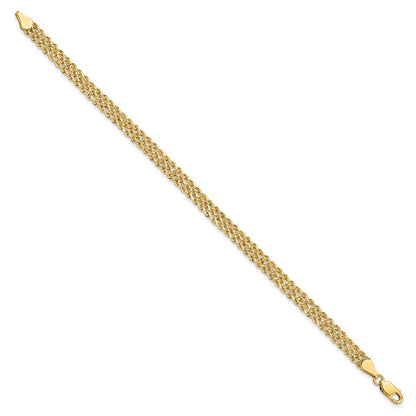 7 Inch 14k Yellow Gold 4.5mm Wide Diamond-Cut Triple Rope Chain Bracelet