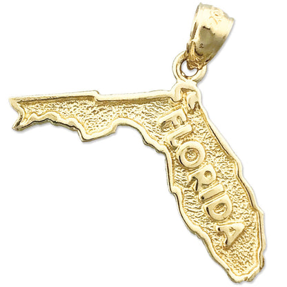 14K Gold Florida State Map Pendant