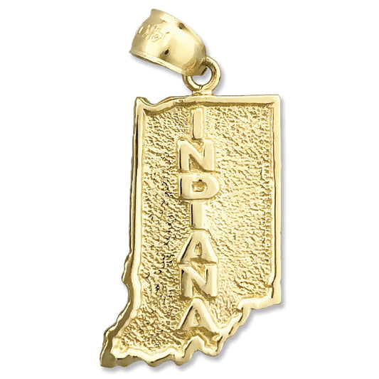 14K Gold Indiana State Map Charm