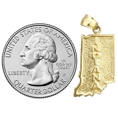 14K Gold Indiana State Map Charm
