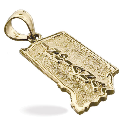 14K Gold Indiana State Map Charm