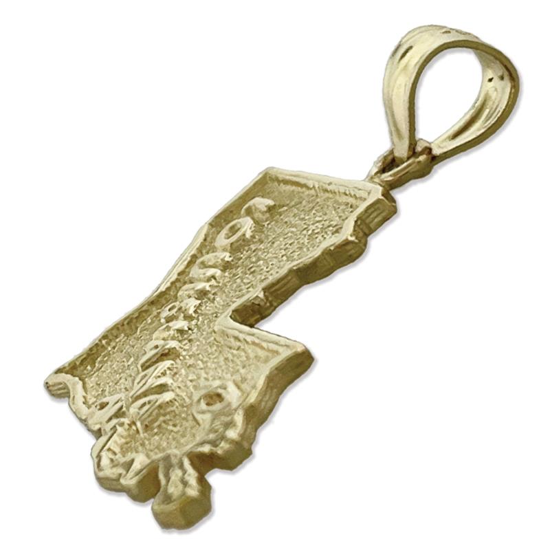 14K Gold Louisiana State Map Pendant