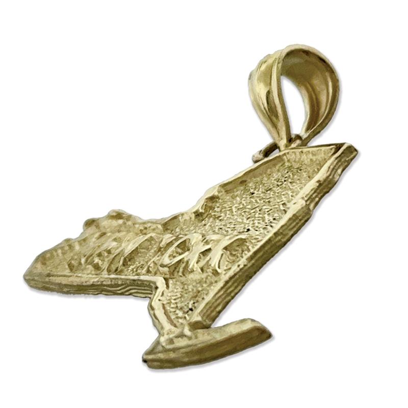 14K Gold New York State Map Pendant
