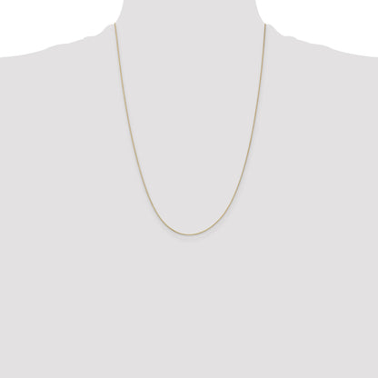 10K Yellow Gold .5mm Baby Box Chain Spring Ring Clasp