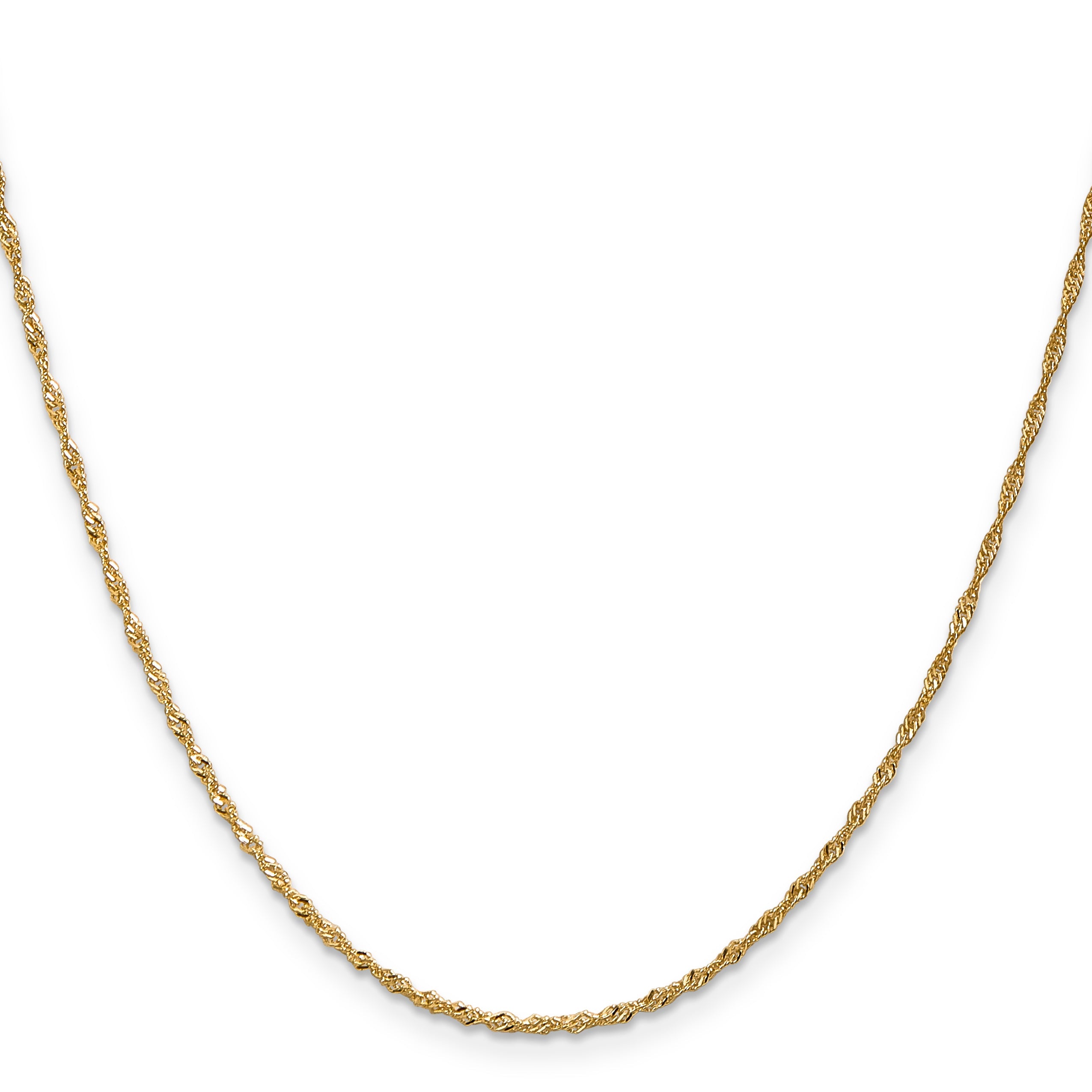 24 Inch 10K 1.3 mm Singapore Chain Necklace