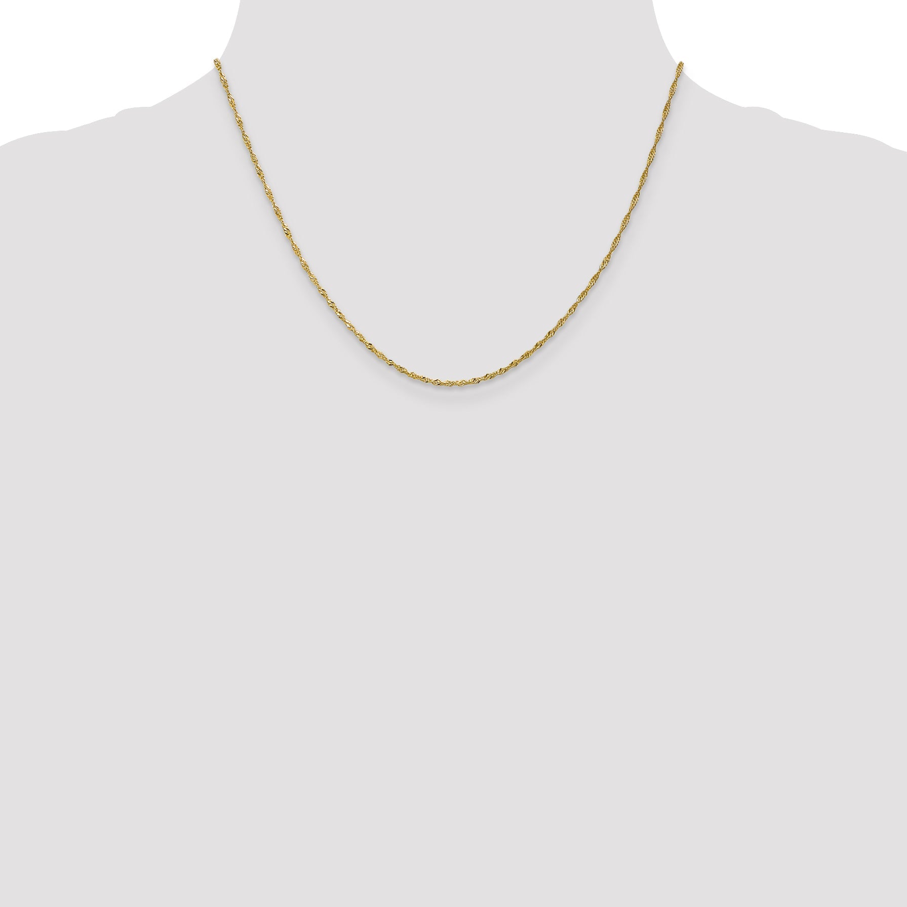 18 Inch 10K 1.3 mm Singapore Chain Necklace