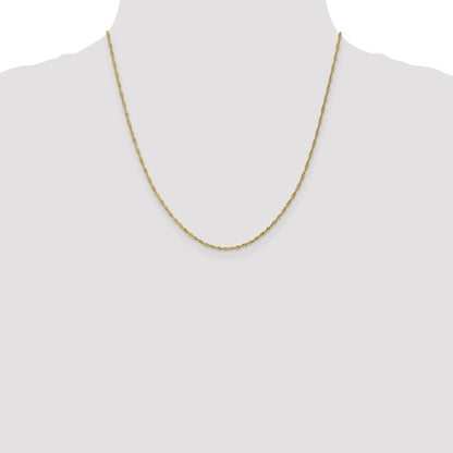 20 Inch 10K 1.3 mm Singapore Chain Necklace