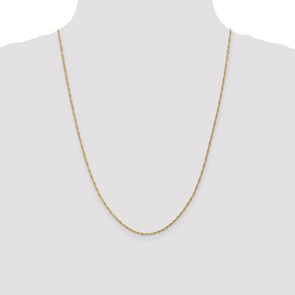 24 Inch 10K 1.3 mm Singapore Chain Necklace