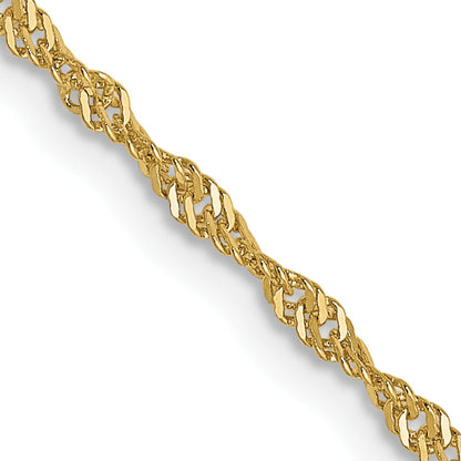 24 Inch 10K 1.3 mm Singapore Chain Necklace