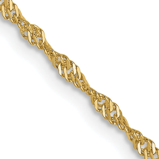 24 Inch 10K 1.3 mm Singapore Chain