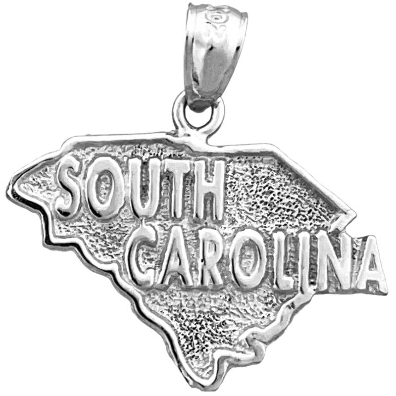 14K Gold South Carolina State Map Pendant