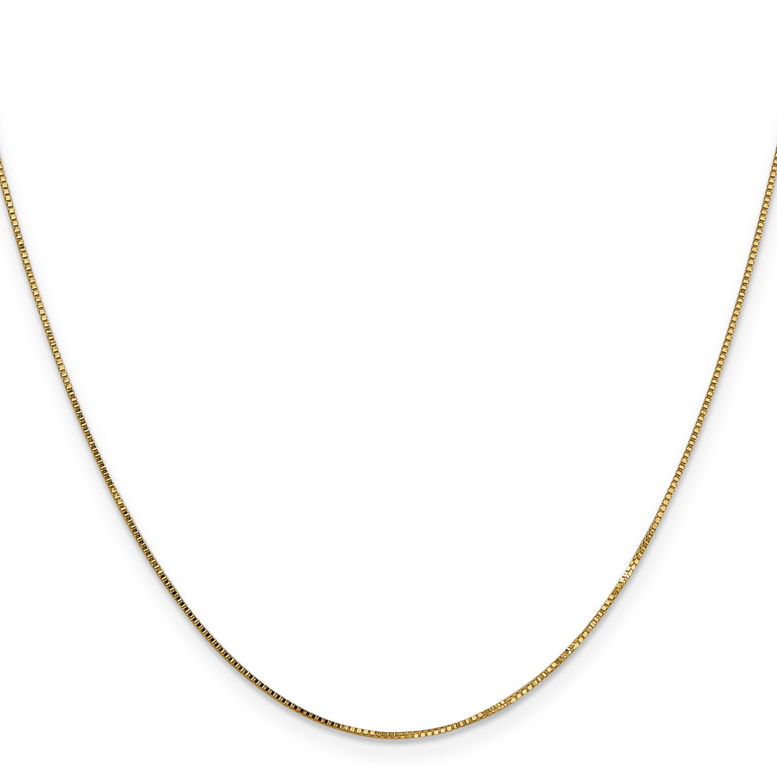 22 Inch 10K Yellow Gold .7mm Box Chain Necklace