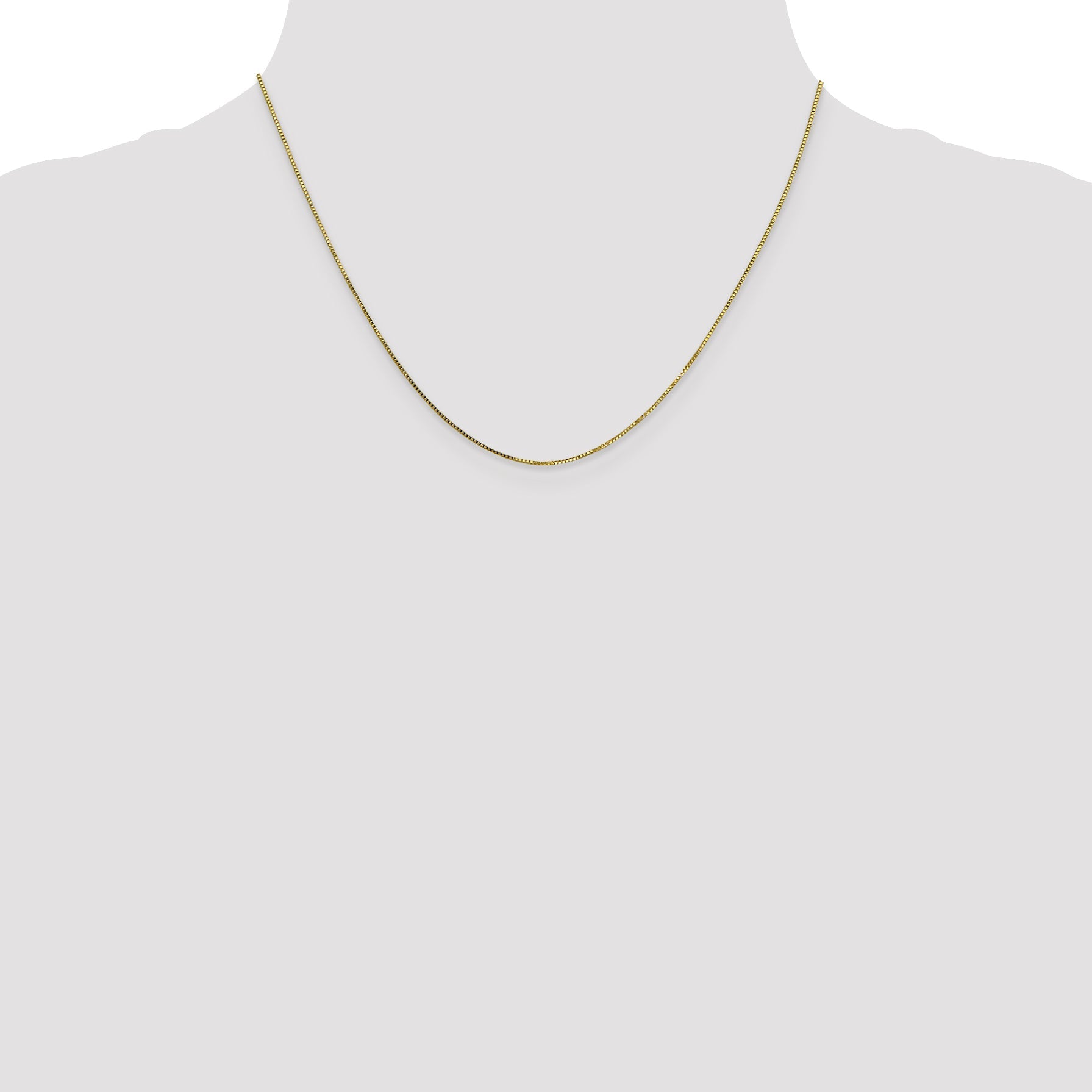18 Inch 10K .7mm Box Chain Necklace