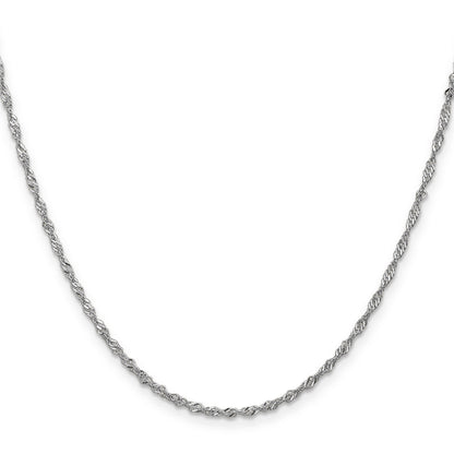 24 Inch 14K White Gold 1.6mm Singapore Chain Necklace