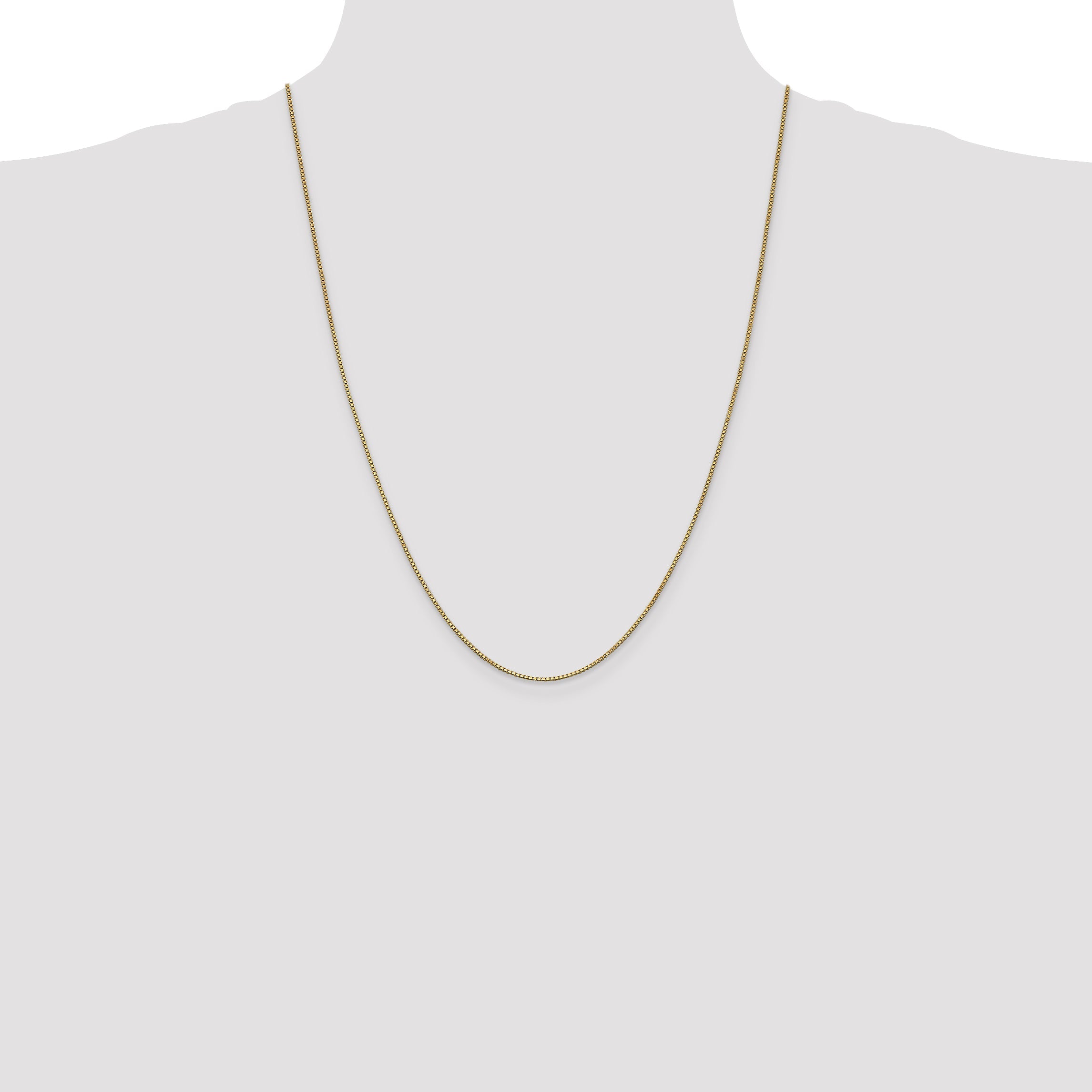 24 Inch 14K Yellow Gold 1mm Box Chain Necklace
