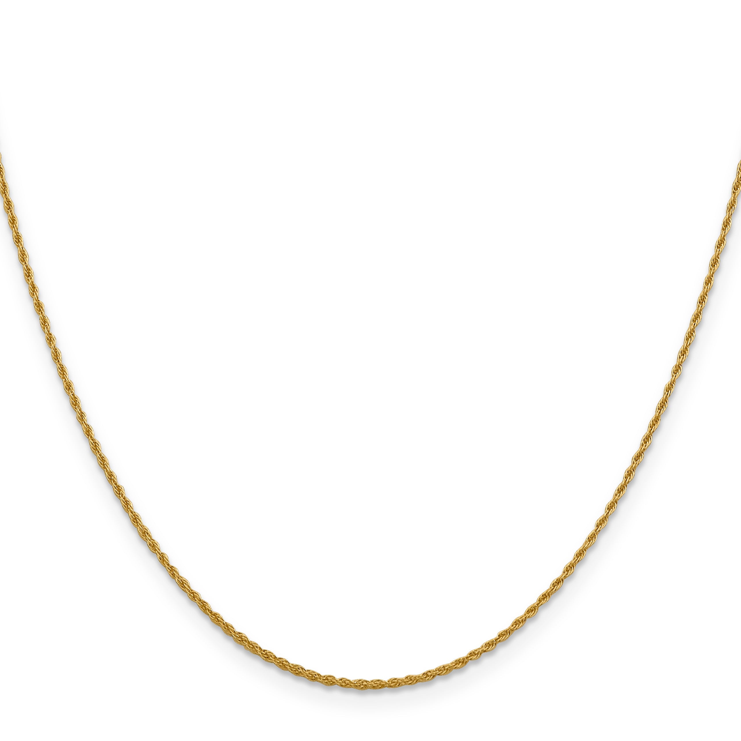 22 Inch 10K Yellow Gold 1.2 mm Loose Rope Chain Necklace