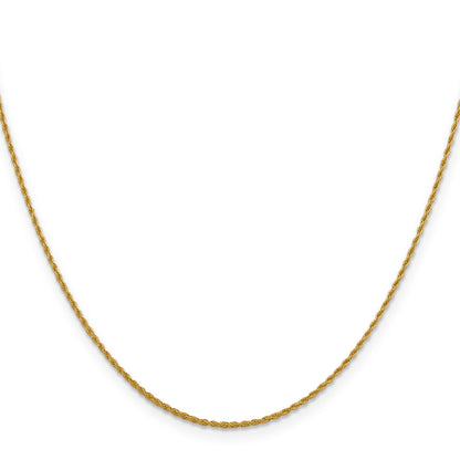 22 Inch 10K Yellow Gold 1.2 mm Loose Rope Chain Necklace