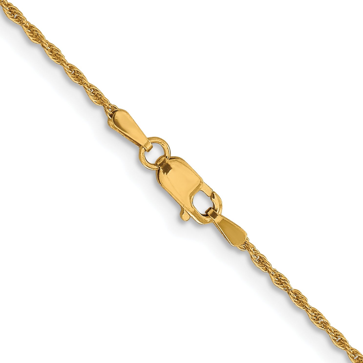 18 Inch 10K 1.2 mm Loose Rope Chain Necklace