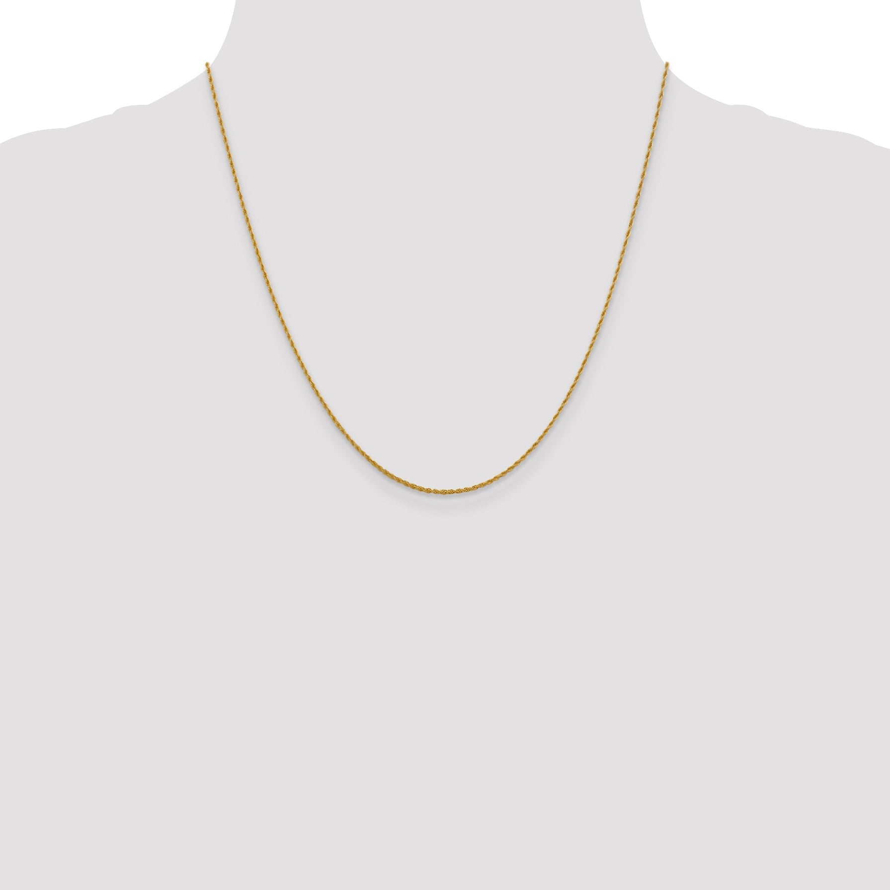 20 Inch 10K 1.2 mm Loose Rope Chain Necklace