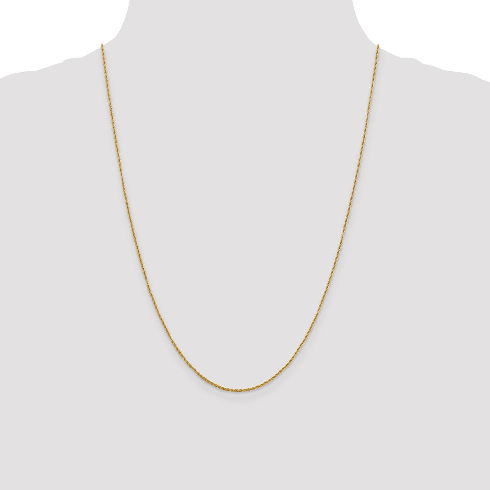 24 Inch 10K Yellow Gold 1.2 mm Loose Rope Chain Necklace