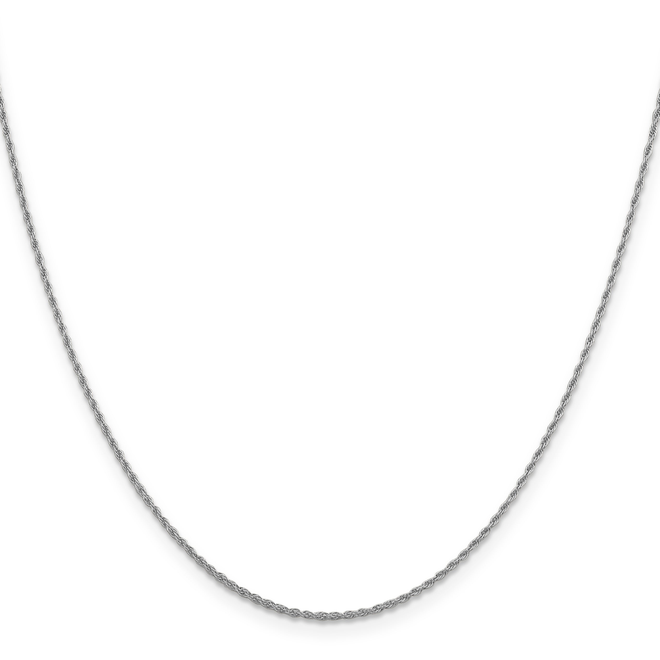20 Inch 10K White Gold 1.2 mm Loose Rope Chain Necklace