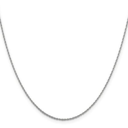 20 Inch 10K White Gold 1.2 mm Loose Rope Chain Necklace