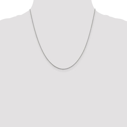 20 Inch 10K White Gold 1.2 mm Loose Rope Chain Necklace