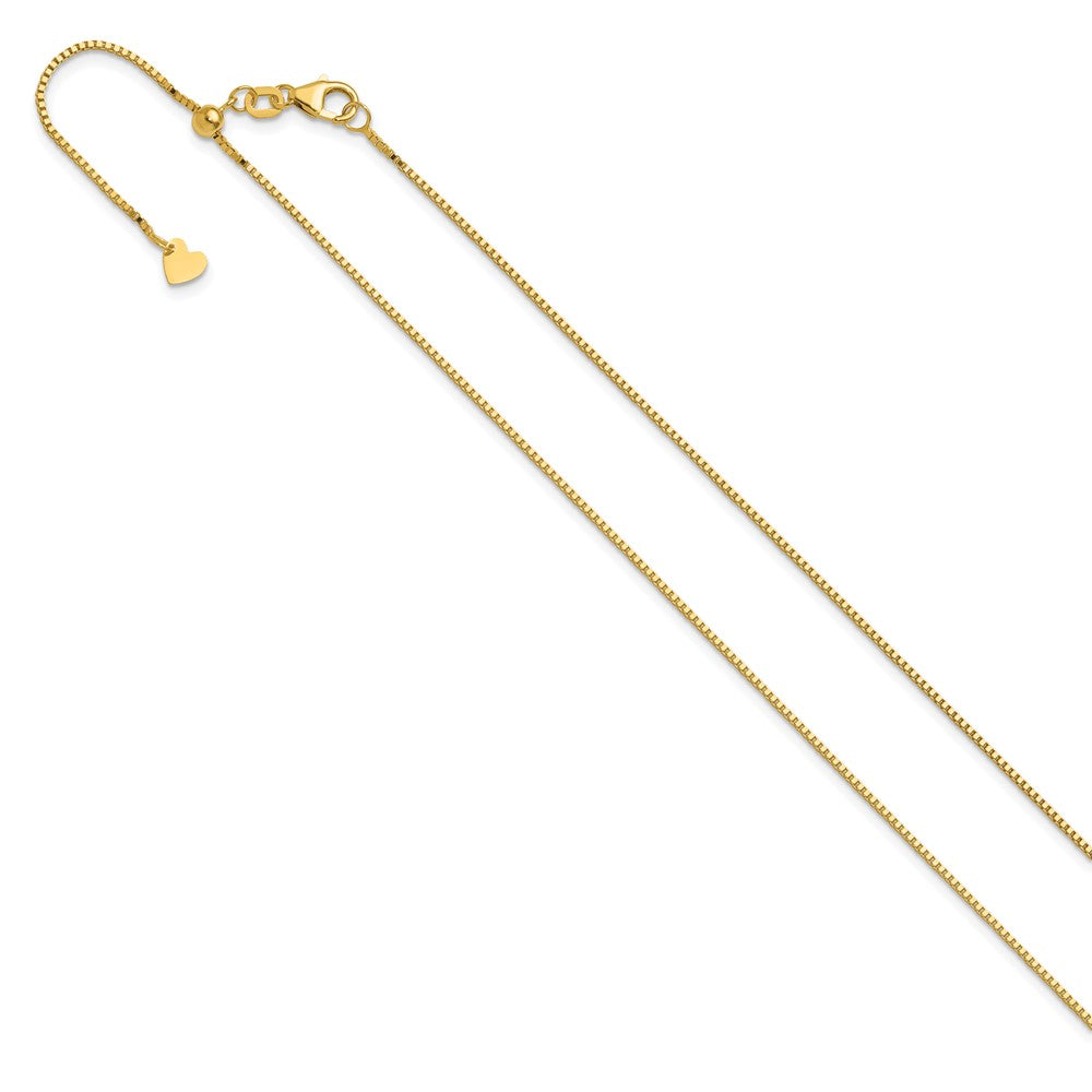 22 Inch 10K Adjustable .9mm Box Chain Necklace