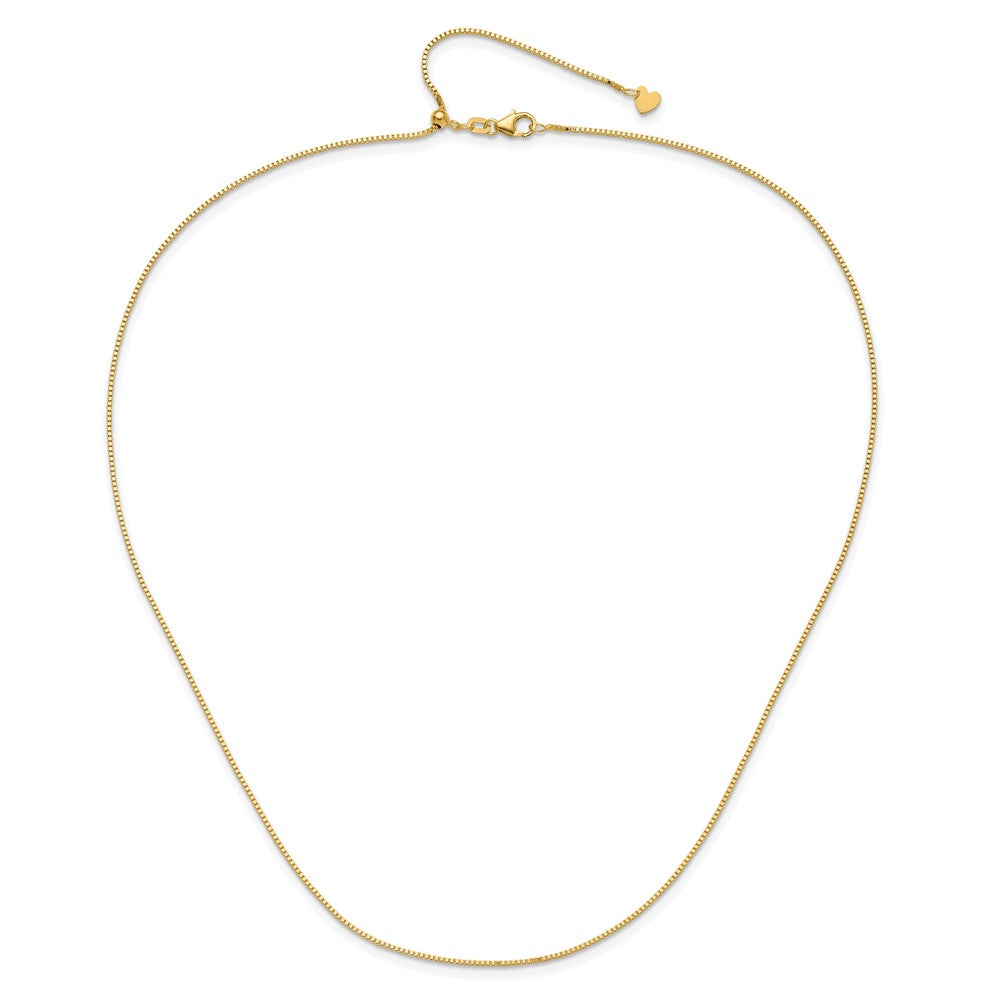 22 Inch 10K Adjustable .9mm Box Chain Necklace