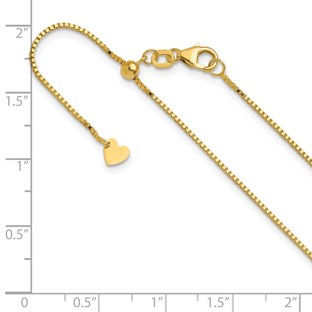 30 Inch 10K Adjustable .9mm Box Chain Necklace