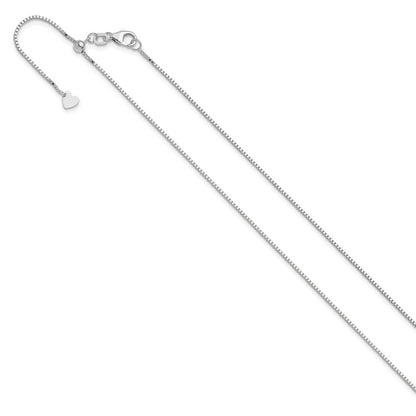 30 Inch 10K White Gold Adjustable .9mm Box Chain Necklace