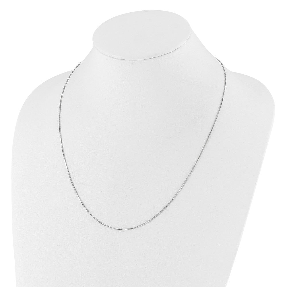 30 Inch 10K White Gold Adjustable .9mm Box Chain Necklace
