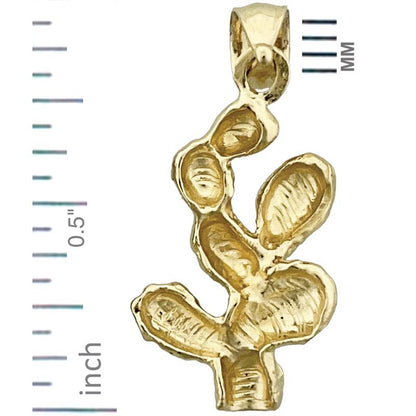 14K Gold Western Cactus Charm
