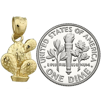 14K Gold 3D Barrel Cacti Cactus Charm