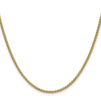 22 Inch 14K Yellow Gold 2.1mm Spiga Chain Necklace