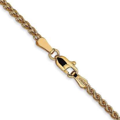 16 Inch 14K Yellow Gold 2.1mm Spiga Chain Necklace