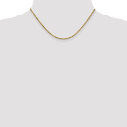 16 Inch 14K Yellow Gold 2.1mm Spiga Chain Necklace