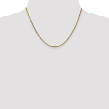 18 Inch 14K 2.1mm Spiga Chain Necklace