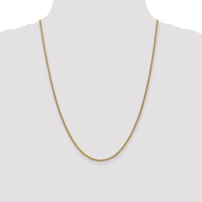 24 Inch 14K 2.1mm Spiga Chain Necklace