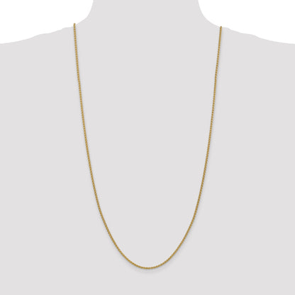 3 Inch 14K Yellow Gold 2.1mm Spiga Chain Necklace