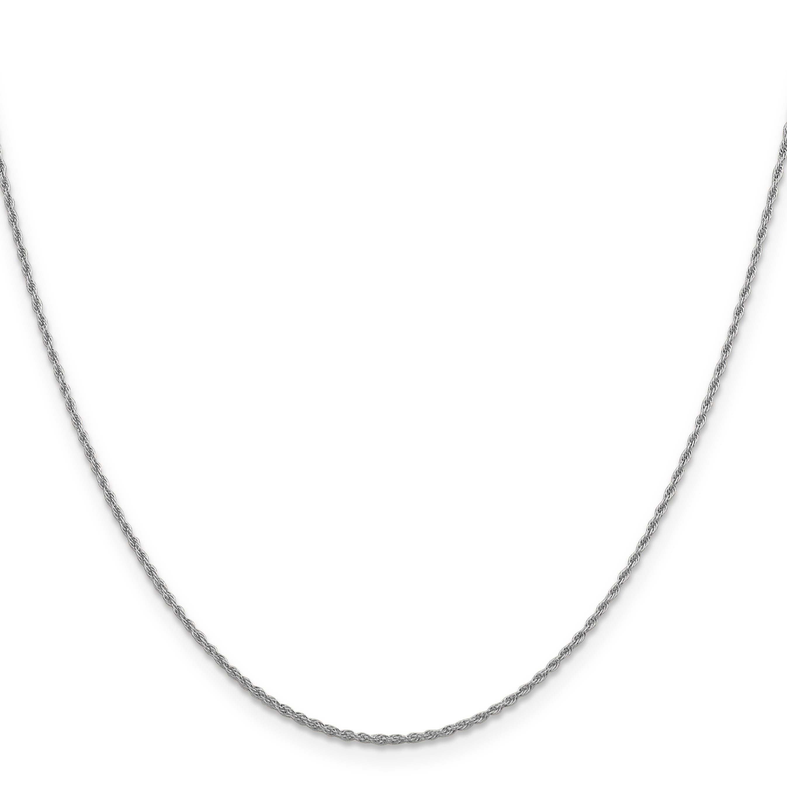 18 Inch 14K White Gold 1.3mm Loose Rope Chain Necklace