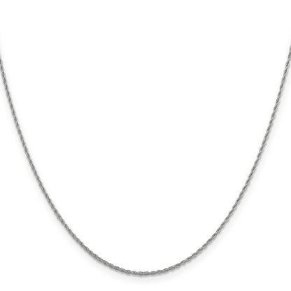 18 Inch 14K White Gold 1.3mm Loose Rope Chain Necklace