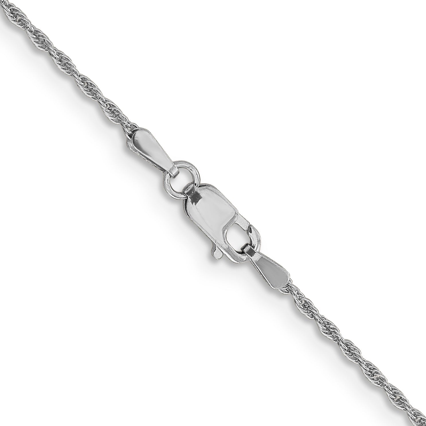 18 Inch 14K White Gold 1.3mm Loose Rope Chain Necklace