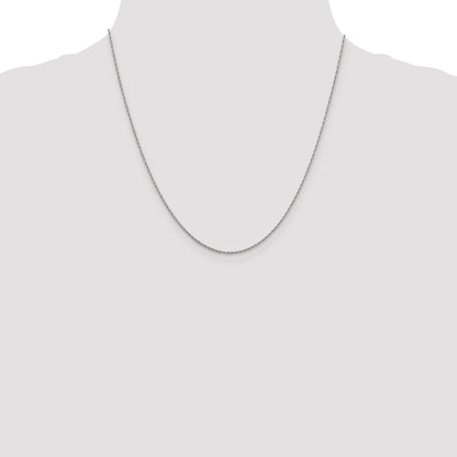 20 Inch 14K White Gold 1.3mm Loose Rope Chain Necklace
