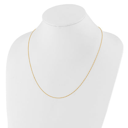 22 Inch 10K Adjustable 1mm Singapore Chain Necklace