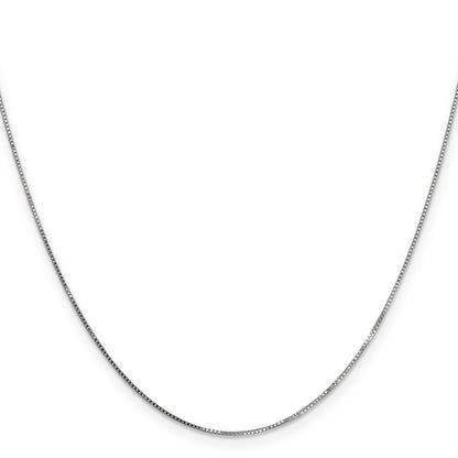 18 Inch 10K White Gold .7mm Box Chain Necklace