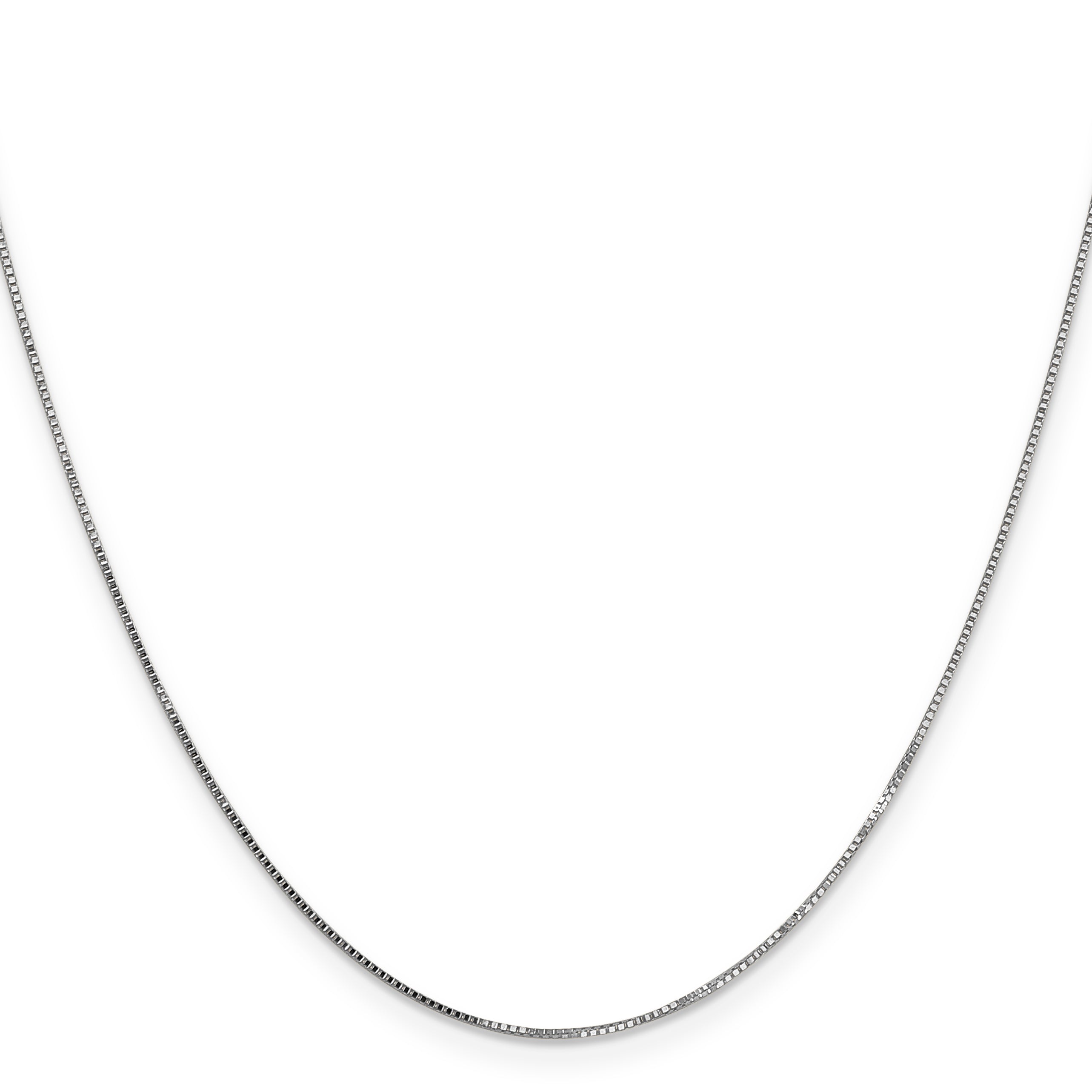 20 Inch 10K White Gold .7mm Box Chain Necklace