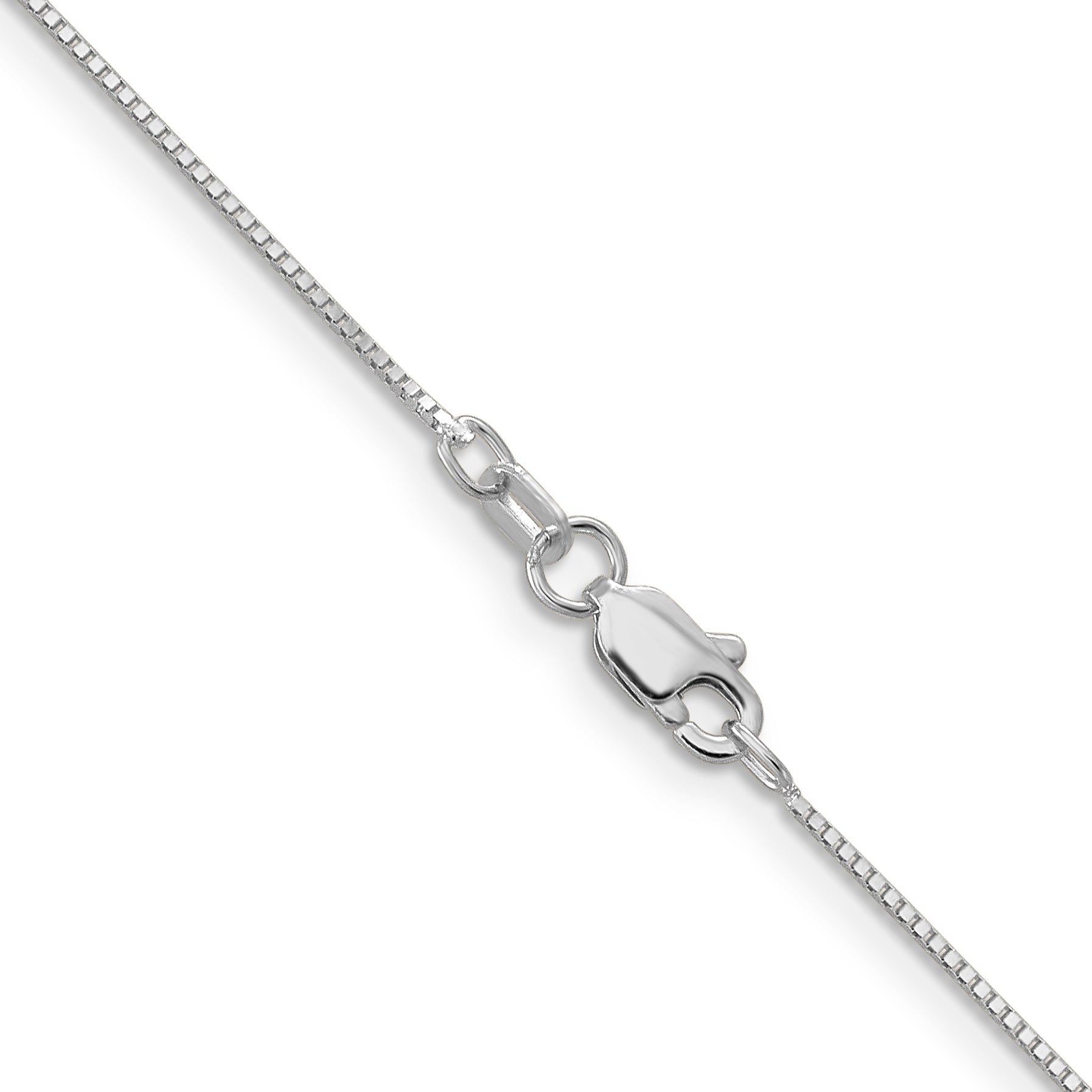 18 Inch 10K White Gold .7mm Box Chain Necklace