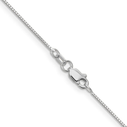 18 Inch 10K White Gold .7mm Box Chain Necklace