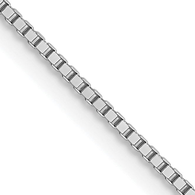 18 Inch 10K White Gold .7mm Box Chain Necklace
